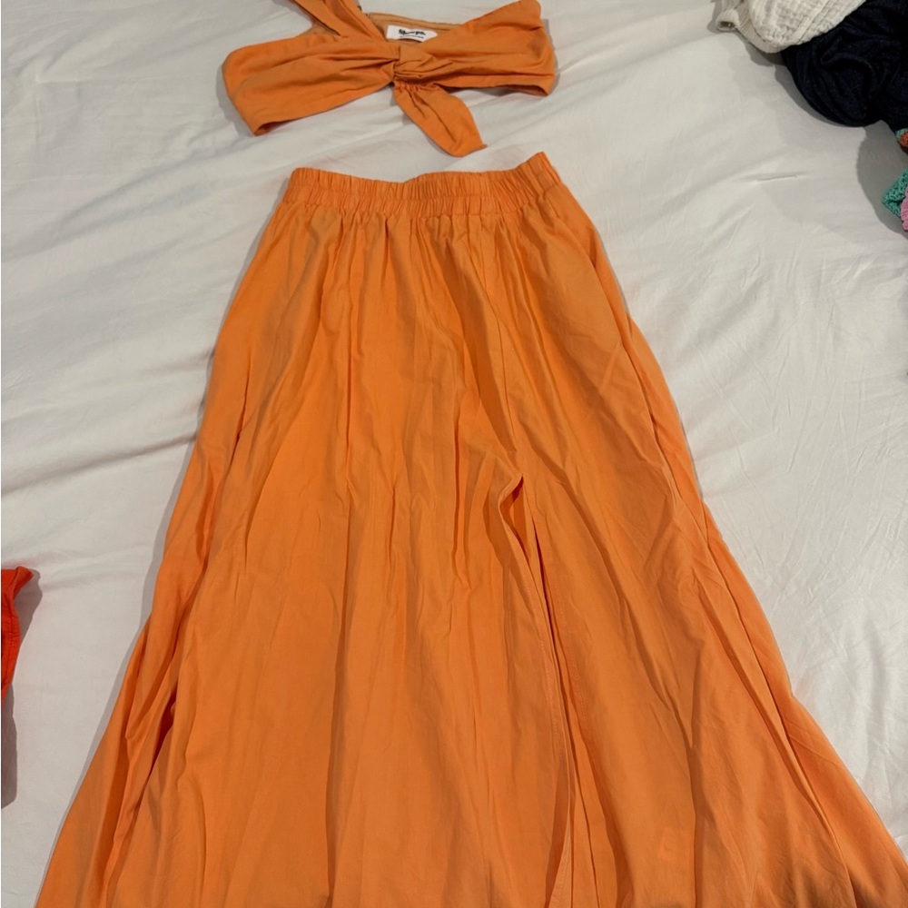 Showpo Vibrant Orange Maxi Skirt Set